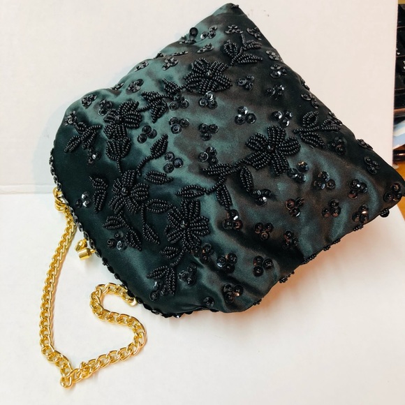 Black Vintage Evening Purse Made for Gimbels. - Picture 2 of 7